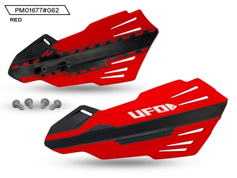 UFO 2025/11 OSŁONY RĄK (HANDBARY) MERCURY KOLOR CZERWONY (LISTKI - POTRZEBNE MOCOWANIE PM01669, PM01665, PM01666 LUB PM01667) - ZASTĘPUJE GG07140062 (1)