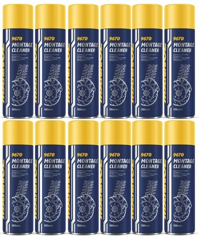 MANNOL MONTAGE CLEANER PREPARAT DO ODTŁUSZCZANIA HAMULCÓW 500ML (9670) - KARTON 24 SZTUKI (BRAKE CLEANER) (1)