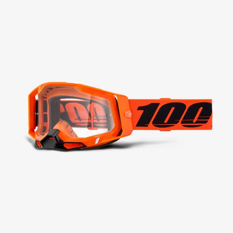 100 PROCENT WYPRZEDAŻ GOGLE RACECRAFT 2 NEON ORANGE - CLEAR LENS KOLOR POMARAŃCZOWY/CZARNY SZYBA PRZEŹROCZYSTA (1)