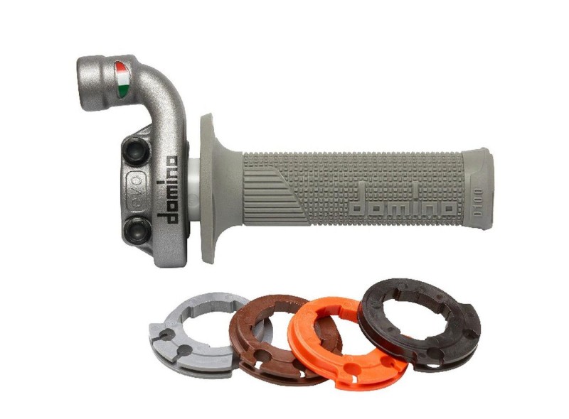 DOMINO Rolgaz uniwersalny aluminiowy kompletny KRK EVO Z MANETKAMI D-LOCK (KOMPATYBILNY Z ORYGINALNYMI LINKAMI KTM 4T LUB DEDYKOWANYMI) (2)