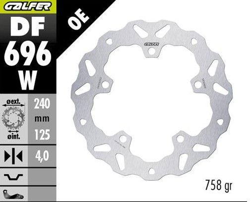 GALFER TARCZA HAMULCOWA TYŁ KTM 390R/X ADVENTURE '25- (WAVE FIXED) (240X125X5MM) (1)