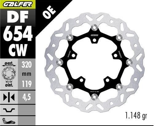 GALFER TARCZA HAMULCOWA PRZÓD CF MOTO MT 450 '24- (FLOATING) (320X119X4,5MM) (1)