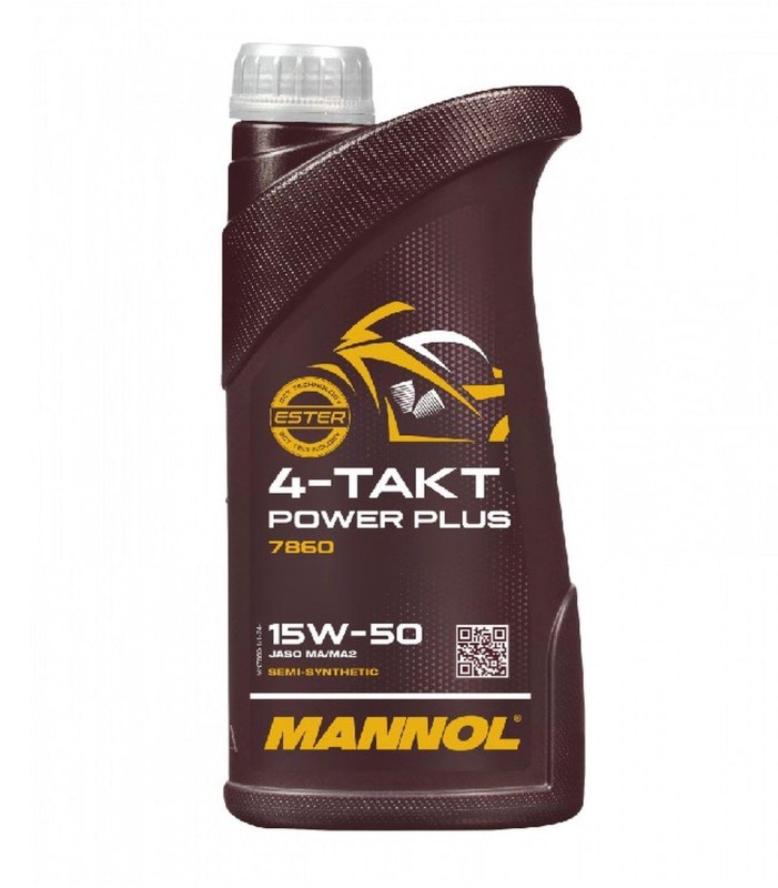 MANNOL OLEJ MOTOCYKLOWY SILNIKOWY 4-TAKT POWER PLUS 15W-50 1L (7860) (1)