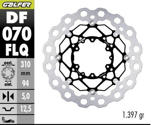 GALFER TARCZA HAMULCOWA PRZÓD HONDA CBR600 RR 03-17 CBR1000 RR 04-05 CB1000 R 08-17 CB1300 F/S 2005- CTX1300 C 2014- (CUBIQ FLOATING) (310X940X5MM) (1)