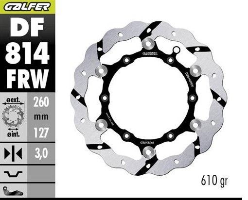 GALFER TARCZA HAMULCOWA PRZÓD BETA RR 250/300/350 2012-, RR 390/400/430/450/450/498 2014-, XTRAINER 250/300 2015- GROOVED (260X127X3MM) (1)