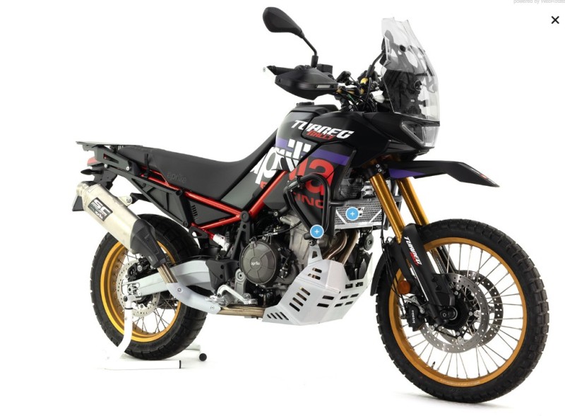 CROSSPRO GMOLE ALUMINIOWE OSŁONY SILNIKA I CHŁODNIC APRILIA TUAREG 660 '23-'25 KOLOR CZARNY MAT (PASUJE DO ORYGINALNEJ PŁYTY) (1)
