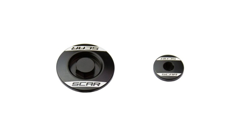 SCAR RACING KORKI INSPEKCYJNE SILNIKA KAWASAKI KXF 250 '11- , KXF 450 '09-, , KLX 450 '08-'15 KOLOR CZARNY (1)