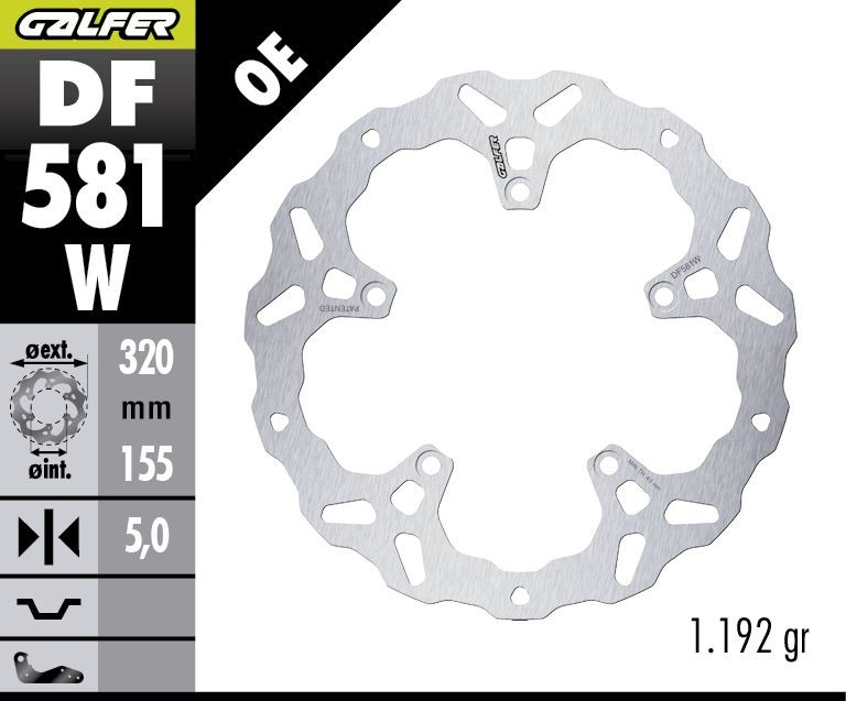 GALFER TARCZA HAMULCOWA PRZÓD KTM 390 ADVENTURE X '25- (WAVE FIXED) (320X155X5MM) (1)