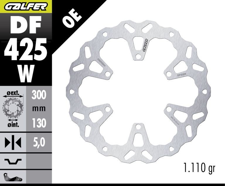 GALFER TARCZA HAMULCOWA PRZÓD KAWASAKI KLE 500 '26- (WAVE FIXED) (300X130X5MM) (1)