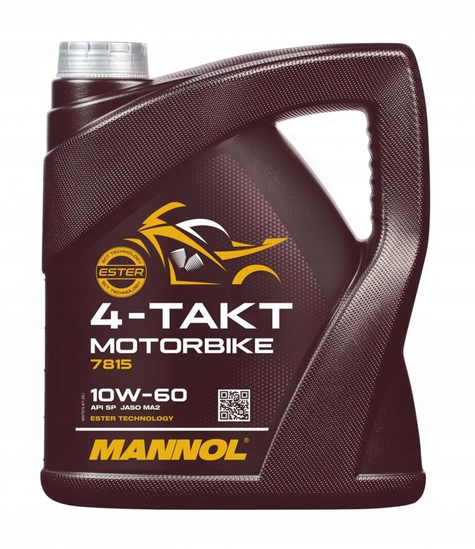 MANNOL OLEJ SILNIKOWY 4T MOTORBIKE 10W60 4L SYNTETYCZNY ESTER TECHNOLOGY (JASO MA/MA2) (7815) (20) (2)