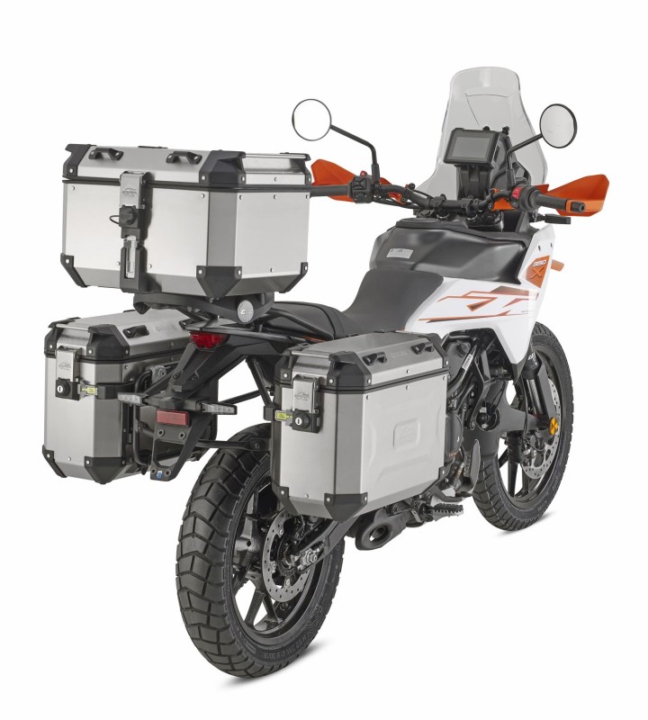 KAPPA 2026/06 STELAŻ KUFRÓW BOCZNYCH MONOKEY CAM SIDE KTM 390 ADVENTURE X / R '25-'26 - POD KUFRY KFR K'FORCE ORAZ KVG K'VOYAGER ALU (1)