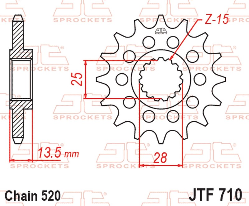 JT ZĘBATKA PRZEDNIA 2344 16 APRILIA TUAREG 660 '21-'24, CAGIVA SXT / ELEPHANT 125 '83-'88 (234416JT) (ŁAŃC. 520) (1)