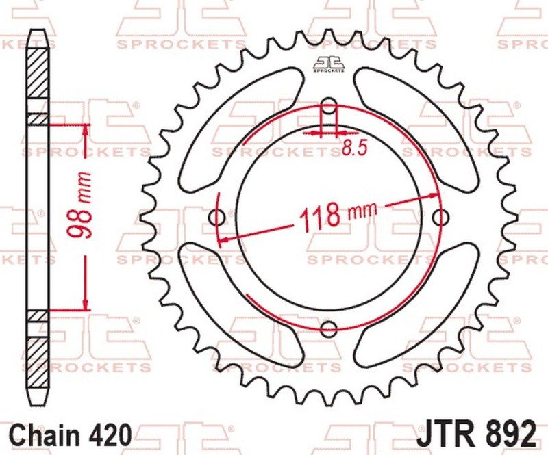 JT 2026/01 ZĘBATKA TYLNA 4794 48 KTM SX 65 '25-'26 (OEM: A40510051048C1) (479448JT) (ŁAŃC. 420) (1)