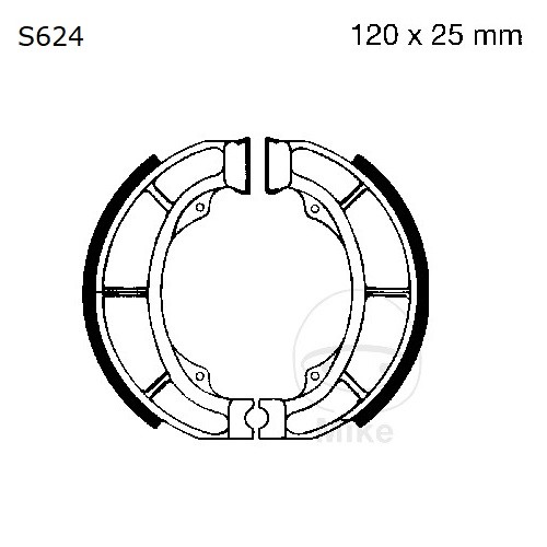 EBC S624 Szczęki hamulcowe tył Suzuki / Derbi / Italjet / Cagiva / PGO (120x25mm) (1)
