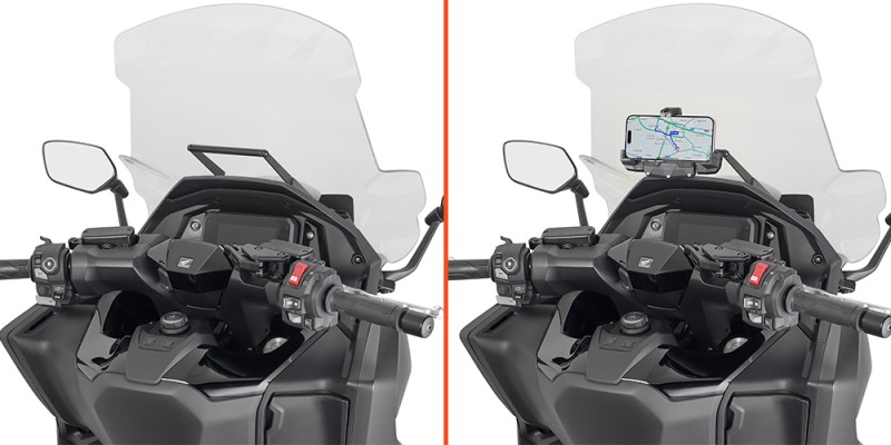 KAPPA 2026/09 POPRZECZKA DO ZAMONTOWANIA TOREB I MOCOWAŃ GPS / SMARTPHONE HONDA FORZA 750 '25-26 (1)