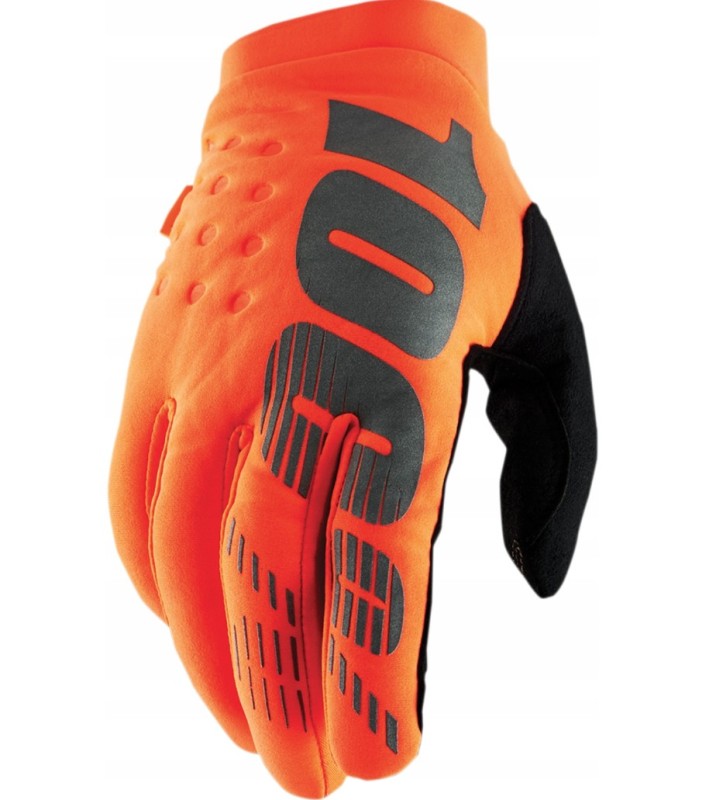 100 PROCENT NOWOŚĆ RĘKAWICE CROSS/ENDURO BRISKER YOUTH JUNIOR SOFTSHELL ORANGE FLUO/BLACK KOLOR POMARAŃCZOWY FLUO/CZARNY ROZMIAR XL (1)