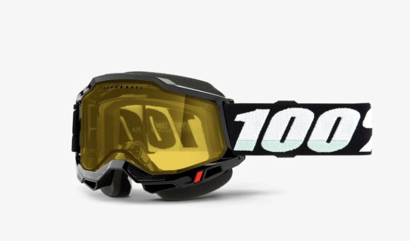 100 PROCENT NOWOŚĆ GOGLE ACCURI 2 SNOWMOBILE DUAL PANEVENTED GOGGLE BLACK - YELLOW LENS - SZYBKA ŻÓŁTE LUSTRO (1)