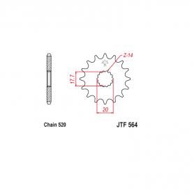 JT Zębatka przednia JTF564-13Z