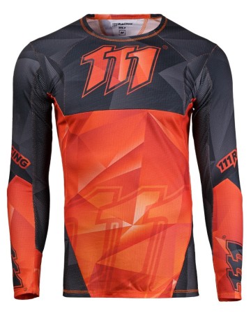 111 Racing Koszulka 111.1  RAPID ORANGE kolor czarno pomarańczowy , rozmiar XXS
