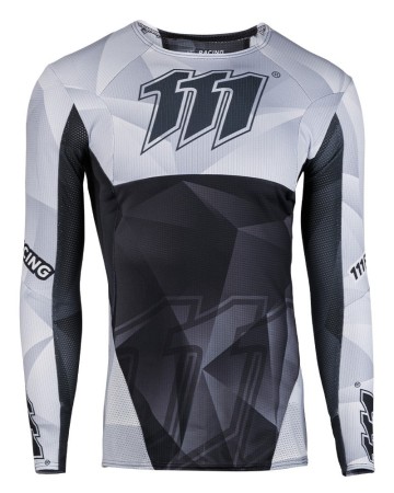111 Racing Koszulka 111.1  RAZOR BLACK ROZMIAR XL , kolor biało czarno szary