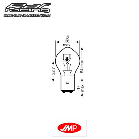 JMP 7050481 Żarówka 12V 35/35W BA20D Honda MBK Peugeot Suzuki Yamaha