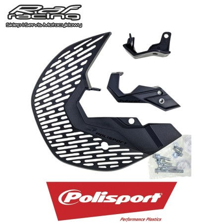 Polisport 8158500001 Osłona tarczy hamulcowej przedniej z osłonami dolnej części amortyzatorów KTM SX SXF EXC EXCF Husqvarna TE TC FE FC Gas Gas EC MC Sherco SE SEF 125/250/300/350/450 '1525 KOLOR CZARNY