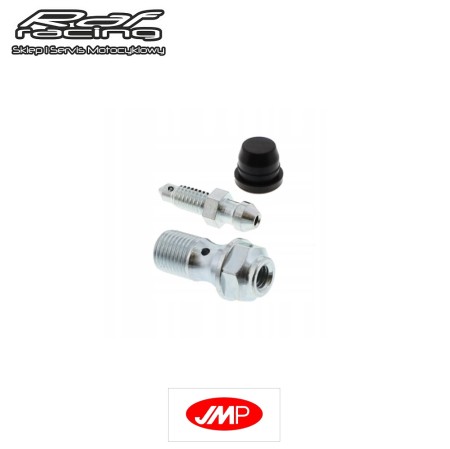 JMP 7570067 Odpowietrznik, śruba do montażu przewodów hamulcowych z odpowietrznikiem gwint M10x1mm długość 42mm KTM SX125 SX150 SX200 SX250 XC200 XC250 TPI XCW300 TPI SXF250 SXF450 EXC125 EXC250 EXC450 Duke ADV 890 1190 1290 0322 (62513020000)