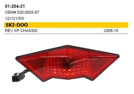 SPI SNOW LAMPA TYLNA SNOW SKIDOO REV XP CHASSIS (0810) 12V/21/5W (SKUTER ŚNIEŻNY)