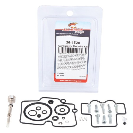 All Balls zestaw naprawczy gaźnika KTM KTM SXF250 0510 SXF450 0712 EXC450 0711 EXC525 0607 EXC530 0911