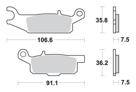 SBS KLOCKI HAMULCOWE KH444 OFFROAD SINTER YAMAHA YFM 550 GRIZZLY '09'16, YFM 700 '07'17, YFM 250 RAPTOR '09'14 KOLOR ZŁOTY