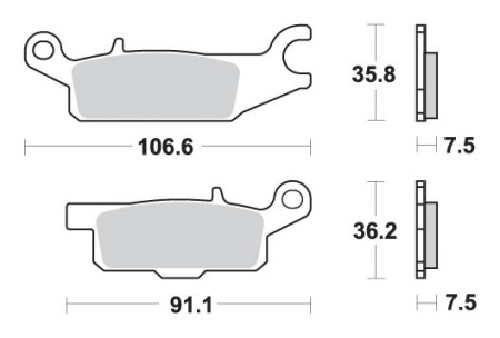SBS KLOCKI HAMULCOWE KH443 OFFROAD SINTER YAMAHA YFM 550 GRIZZLY '09'16, YFM 700 GRIZZLY '07'17, 09'14 KOLOR ZŁOTY