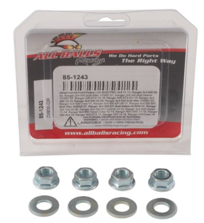 ALL BALLS NAKRĘTKI I PODKŁADKI KOŁA PRZEDNIEGO / TYLNEGO M10 X 1,25 POLARIS RANGER 325/500/570/700/900  PATRZ OPIS DODATKOWY  WYCOFANY Z OFERTY
