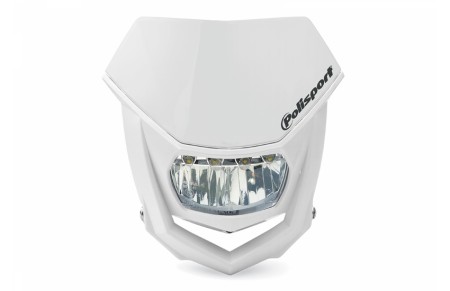POLISPORT LAMPA PRZEDNIA MODEL HALO LED (ŻARÓWKA LEDOWA PRĄD STAŁY 12V) KOLOR BIAŁY