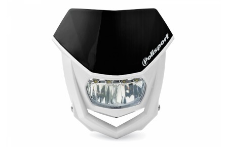 POLISPORT LAMPA PRZEDNIA MODEL HALO LED (ŻARÓWKA LEDOWA PRĄD STAŁY 12V) KOLOR CZARNY/BIAŁY