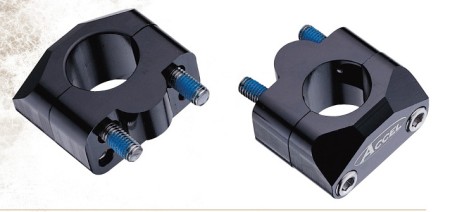 ACCEL MOCOWANIE/PODWYŻKI KIEROWNICY (DÓŁ22,2/GÓRA22,2MM) WYS. 20MM KOLOR CZARNY (BM01BK22/22)