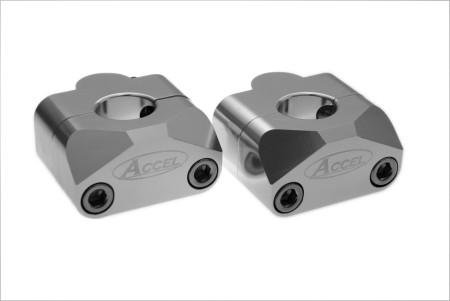 ACCEL MOCOWANIE/PODWYŻKI KIEROWNICY (DÓŁ22,2/GÓRA22,2MM) WYS. 20MM KOLOR SREBRNY (BM01SV22/22)