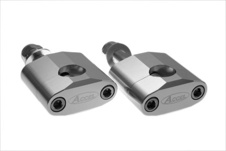 ACCEL MOCOWANIE/PODWYŻKI KIEROWNICY (22,2MM) WYS. 34MM ZE ŚRUBĄ M12 KOLOR SREBRNY (BM02SV22)