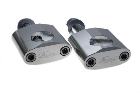 ACCEL MOCOWANIE/PODWYŻKI KIEROWNICY (28,6MM) WYS. 34MM ZE ŚRUBĄ M12 KOLOR SREBRNY (BM02SV28)