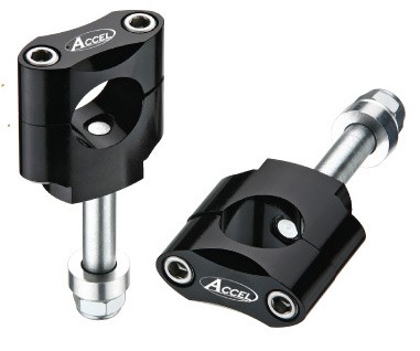 ACCEL MOCOWANIE/PODWYŻKI KIEROWNICY (28,6MM) WYS. 34,7MM ZE ŚRUBĄ M12 KOLOR CZARNY (BM07BK28)