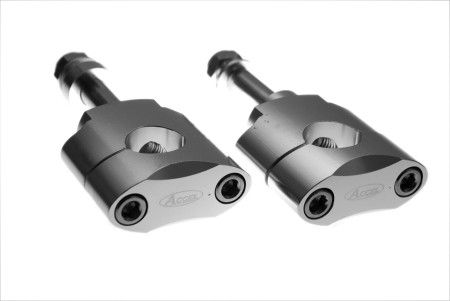 ACCEL MOCOWANIE/PODWYŻKI KIEROWNICY (22,2MM) WYS. 34,7MM ZE ŚRUBĄ M12 KOLOR SREBRNY (BM07SV22)