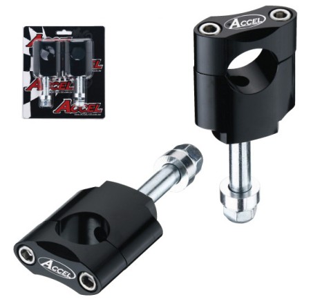 ACCEL MOCOWANIE/PODWYŻKI KIEROWNICY (22,2MM) WYS. 45MM ZE ŚRUBĄ M12 KOLOR SREBRNY (BM13SV22)