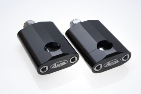 ACCEL MOCOWANIE/PODWYŻKI KIEROWNICY (22,2MM) WYS. 58,5MM ZE ŚRUBĄ M12 KOLOR CZARNY (BM16BK22)