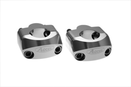 ACCEL MOCOWANIE/PODWYŻKI KIEROWNICY (DÓŁ22,2/GÓRA22,2MM) WYS. 20MM KOLOR SREBRNY (BM34SV22/22)