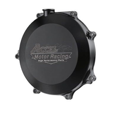 ACCEL POKRYWA SPRZĘGŁA ALUMINIOWA (Z USZCZELKĄ) KAWASAKI KXF 450 '06'15 KOLOR CZARNY