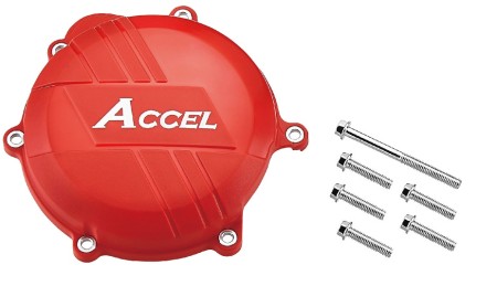 ACCEL OSŁONA POKRYWY SPRZĘGŁA (PLASTIKOWA) HONDA CRF250R '10'17 KOLOR CZERWONY  PROMOCJA