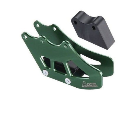 ACCEL PROWADNICA ŁAŃCUCHA KPL. KAWASAKI KX125/250 '97'06, KXF250 '04'05, SUZUKI RMZ 250 '04'06 KOLOR ZIELONY