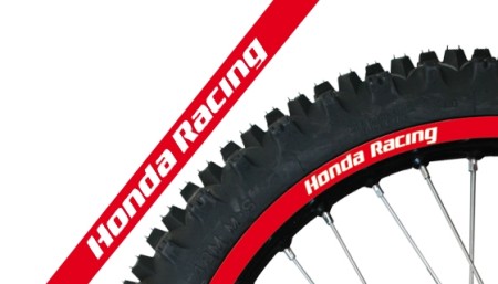 BLACKBIRD KOMPLET NAKLEJEK (OKLEIN) NA FELGI HONDA RACING KOLOR CZERWONY
