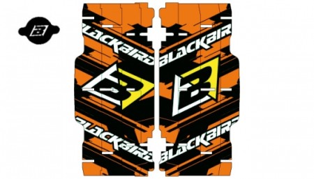 BLACKBIRD WYPRZEDAŻ NAKLEJKI NA OSŁONĘ CHŁODNICY RAD LOUVER DECALS SX/SXF '07'10 KOLOR POMARAŃCZOWY/CZARNY