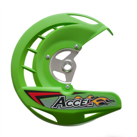ACCEL OSŁONA TARCZY HAMULCOWEJ PRZÓD KAWASAKI KXF 250/450 '06'18 KOLOR ZIELONY (FDG03GR)  PROMOCJA