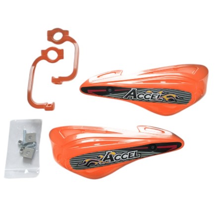 ACCEL OSŁONY RĄK (HANDBARY) Z MOCOWANIEM ALUMINIOWYM MX (22+28MM) (ALUPOMARAŃCZOWY, PLASTIKPOMARAŃCZOWY)  PROMOCJA